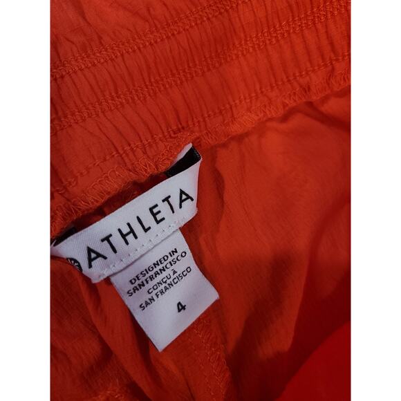 Athleta Avenue Wide Leg Crop Bright Orange Red Dopamine Gorpcore Pants - Picture 4 of 8